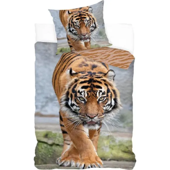Tiger sengetøj 140x200 cm – 100% bomuld, vendbar