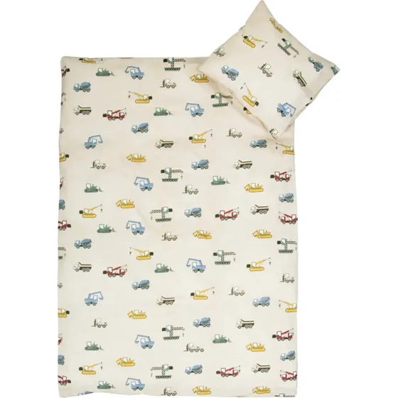 Baby sengetøj 70x100 cm i 100% blød bomuld – Arbejdsmaskiner