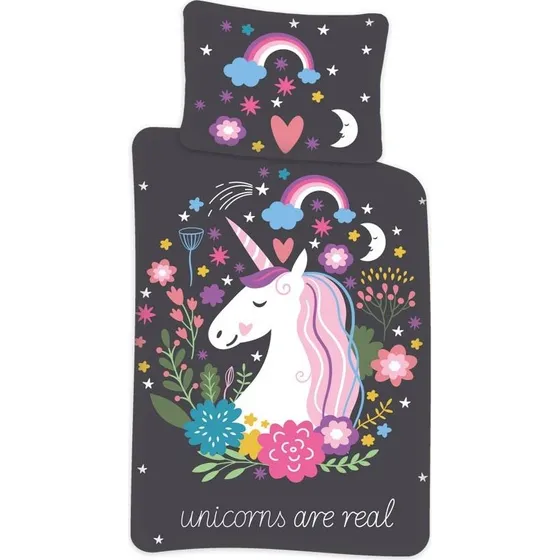 Junior enhjørning sengetøj 100x140 cm – 100% bomuld