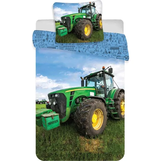 Traktor sengetøj 140x200 cm – vendbart, 100% bomuld