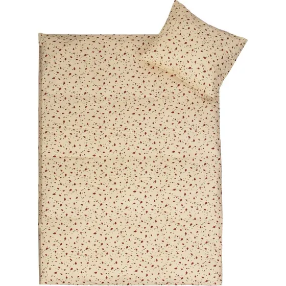 Junior sengetøj 115x135 cm – gul med mariehøner, 100% bomuld