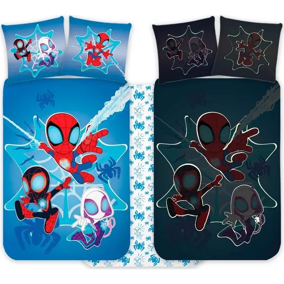 Spidey junior sengesæt 100x140 cm - selvlysende 100% bomuld