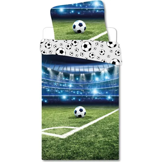 Fodbold sengetøj 140x200 cm – Stadionmotiv, 100% bomuld
