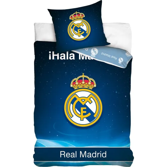 Real Madrid sengesæt 140x200 cm – Blå, 100% bomuld