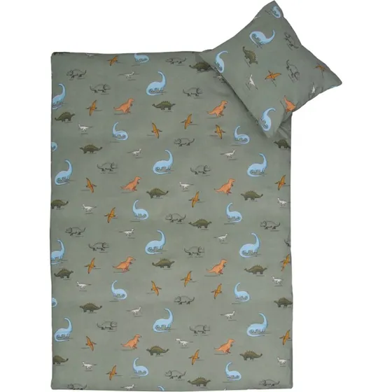 Baby sengetøj 70x100 - 100% blød bomuld, dinosaurer