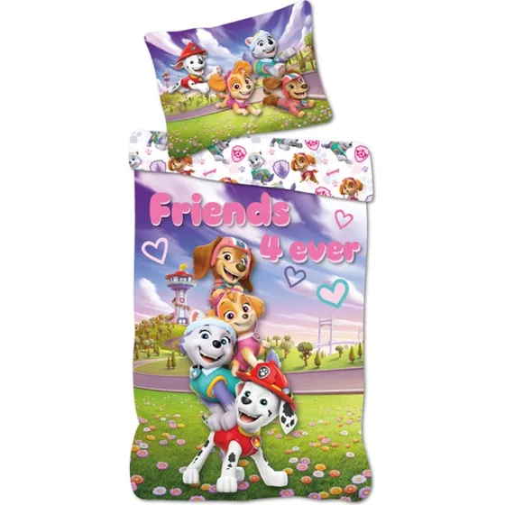 Paw Patrol vendbart sengesæt 140x200 cm – 100% bomuld