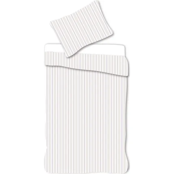 Junior sengetøj 100x140 cm – Hvid/lilla stribet bomuld