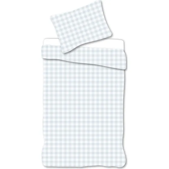 Baby sengetøj 70x100 cm - blå/hvide tern, 100% bomuld