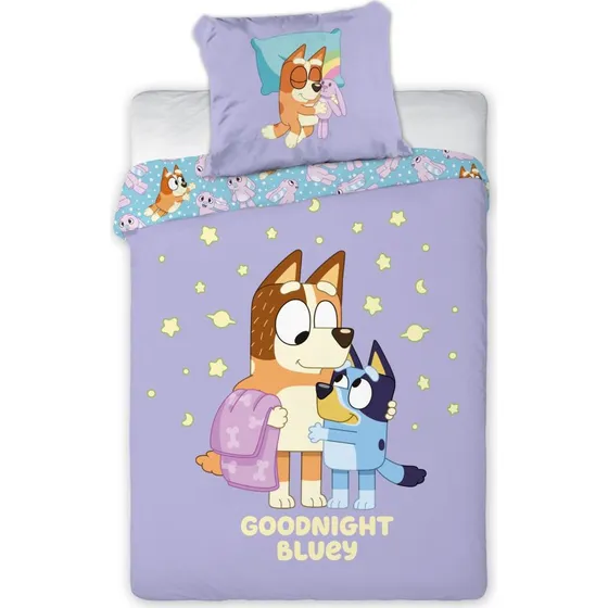 Bluey junior sengetøj 100x140 cm – vendbart 100% bomuld
