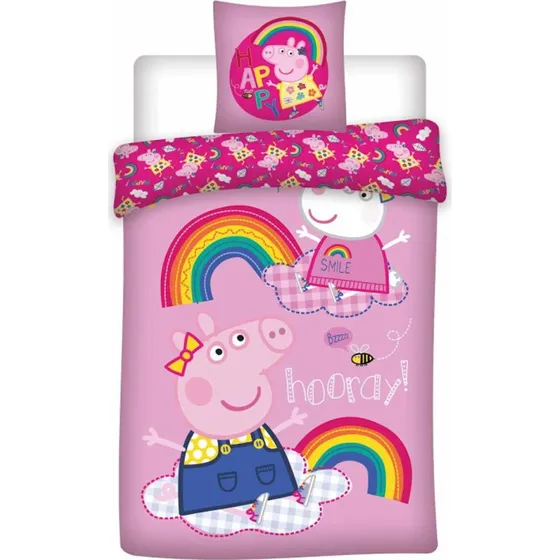 Gurli Gris børnesengetøj 140x200 cm – 100% bomuld, vendbar