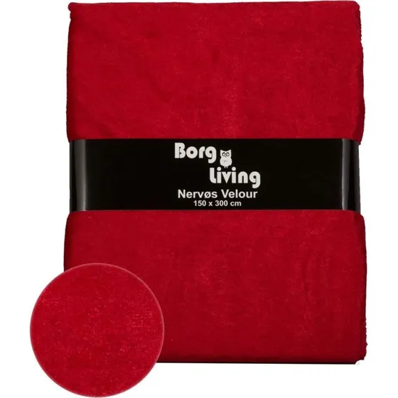 Rød velourdug 9 m (3×3 m) – Borg Living, 150 cm