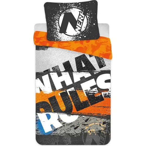 Nerf sengetøj 140x200 cm ‘What Rules’ – 100% bomuld