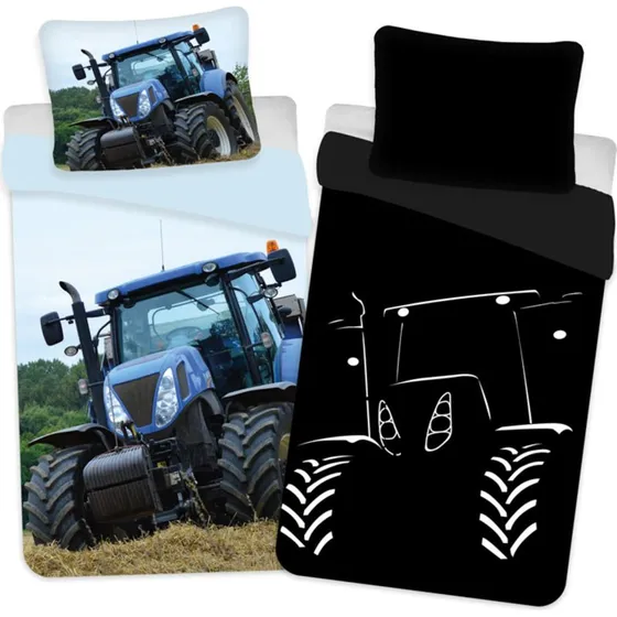 Traktor sengetøj 140x200 cm – Selvlysende 100% bomuld