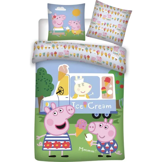 Gurli Gris junior sengetøj 100x140 cm – Ice Cream (100% bomuld)