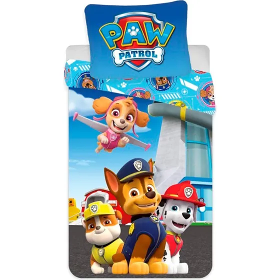 Paw Patrol sengetøj 140x200 cm – Chase, Rubble, Skye & Marshall