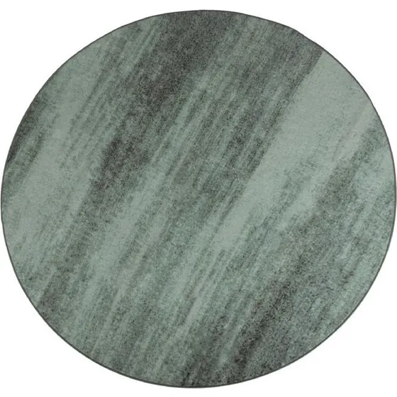 Rundt tæppe Kristina Ø160 cm - Grøn stonewashed, skridsikker