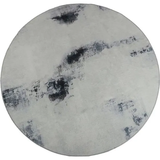 Rundt tæppe Dorte Ø160 cm – gråt abstrakt, skridsikker