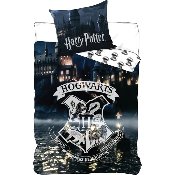 Harry Potter sengesæt 140x200 cm – Hogwarts vendbart 100% bomuld