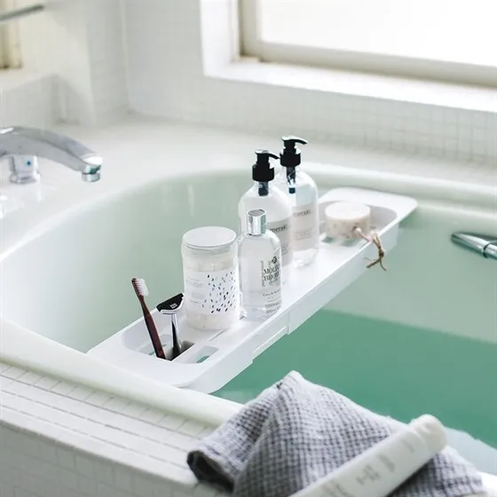 Yamazaki badekarshylde, udvidelig 57,5–75 cm, hvid