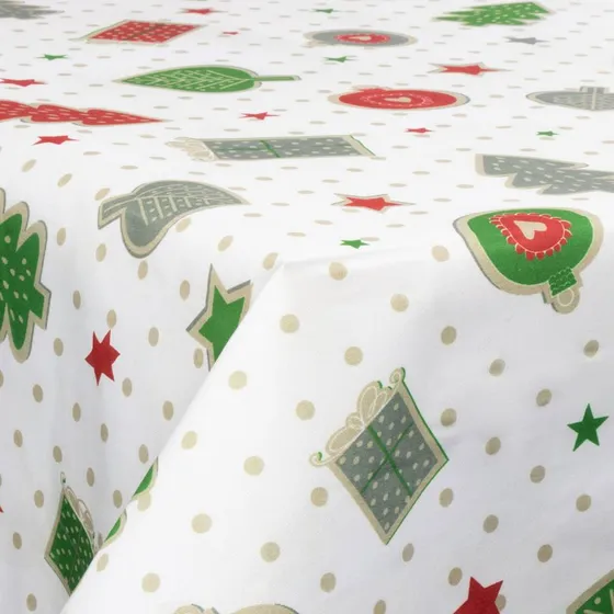 Tekstil voksdug 140 cm x 30 m – Christmas Charms & Dots