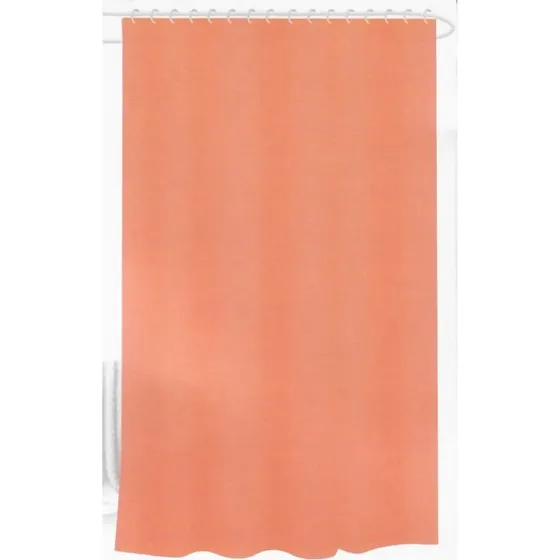 Orange badeforhæng 180x180 cm med 12 ringe