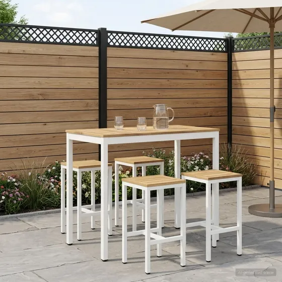 vidaXL Have Bar Bord NAARDEN Hvid 108,5 x 55 x 105 cm