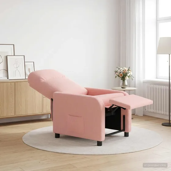 vidaXL Recliner i lyserød bouclé