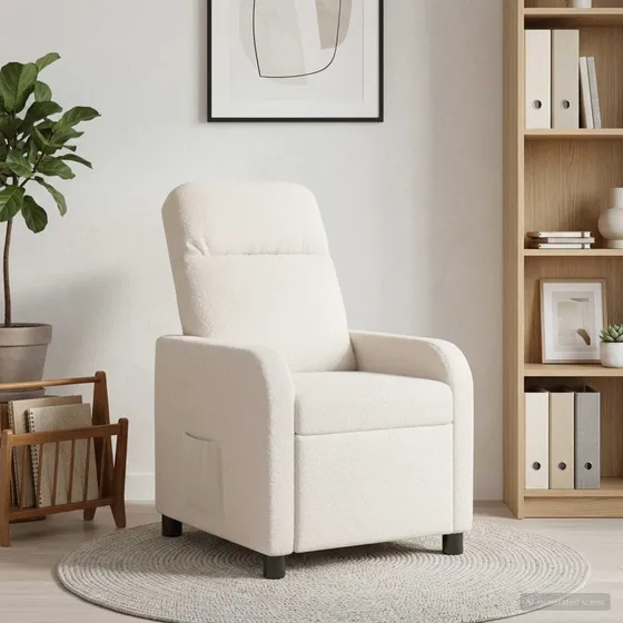 vidaXL Recliner i cremefarvet bouclé