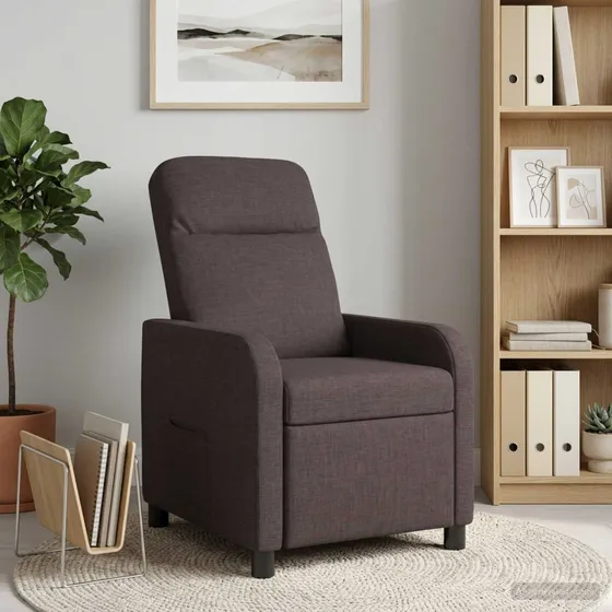 vidaXL Recliner i mørkebrunt stof