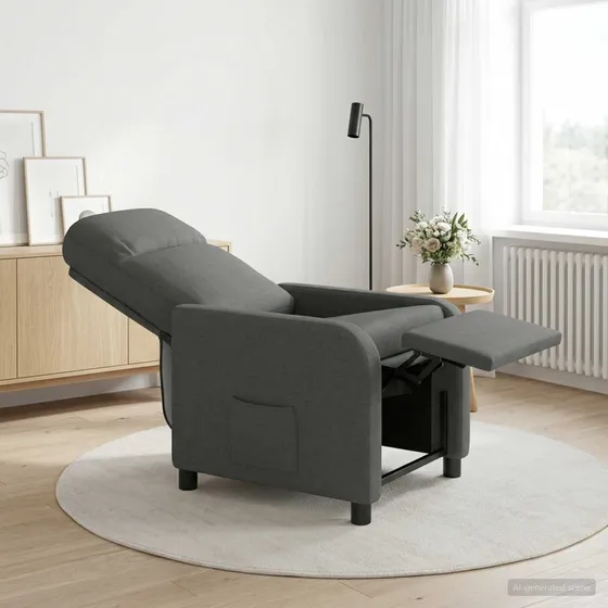 vidaXL Recliner i mørkegråt stof