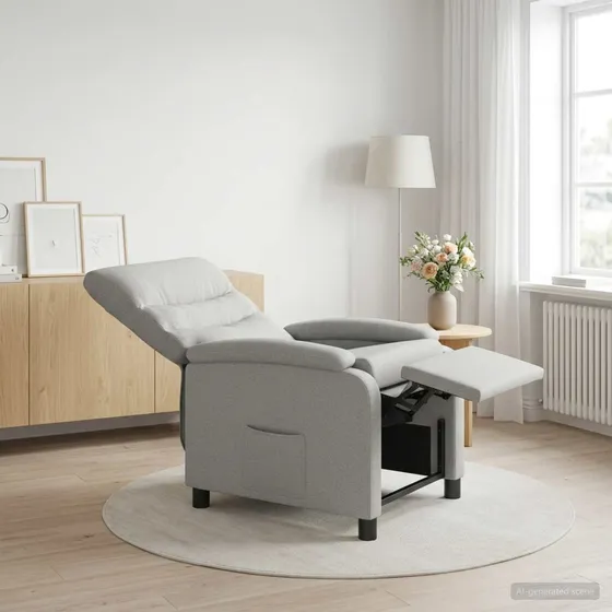 vidaXL Recliner Skygrå Stof
