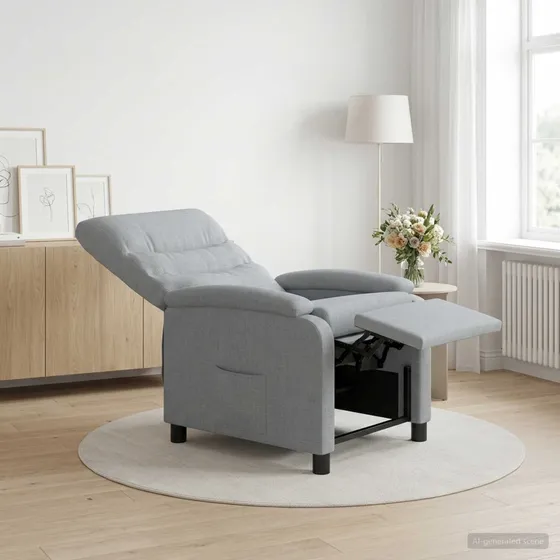 vidaXL Recliner Lysegrå Stof