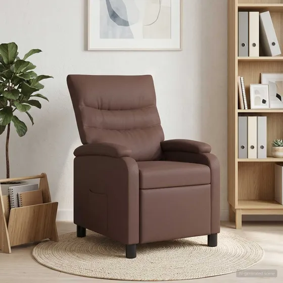 vidaXL Recliner Brun Kunstlæder