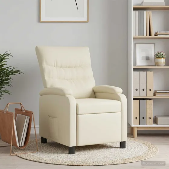 vidaXL Recliner i cremefarvet kunstlæder