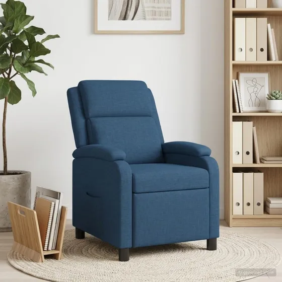 vidaXL Recliner Blå Stof - Justerbar Lænestol