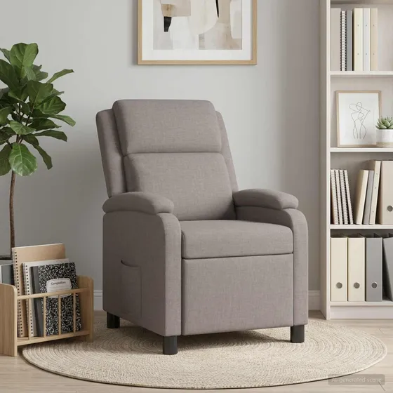 vidaXL Recliner Gråbrun Stof