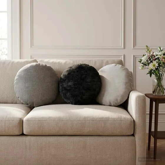 vidaXL HEERLEN Pudebetræk 2 stk. Antracit Ø 40 cm Chenille