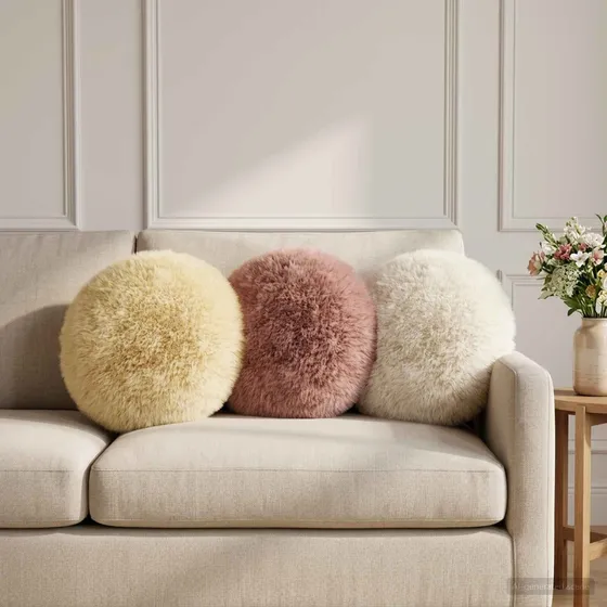 vidaXL HEERLEN Pudebetræk 2 stk. Lyserød Ø 30 cm PV Fleece