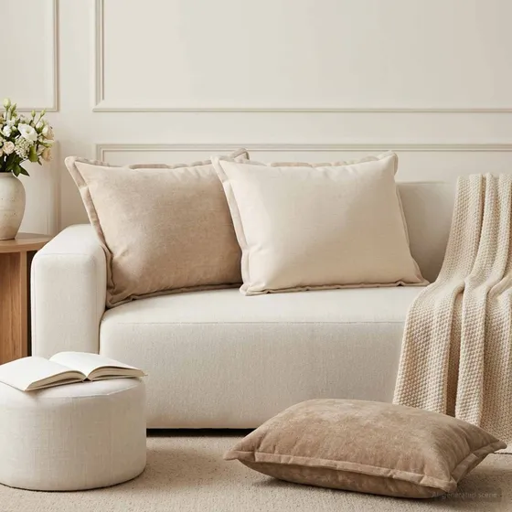 vidaXL HOUTEN Pudebetræk 6 stk. Cremefarvet 50 x 75 cm Chenille