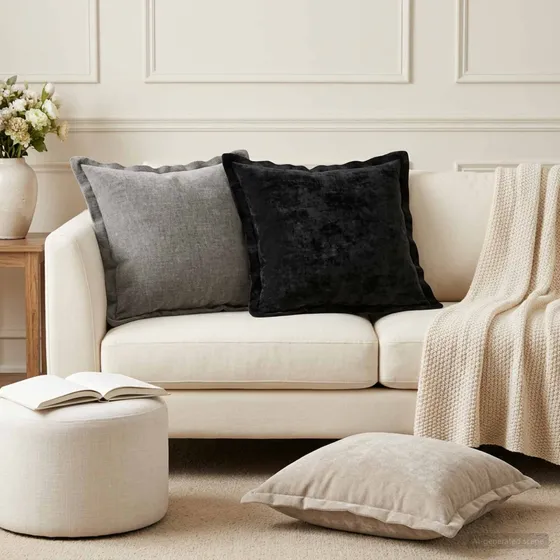 vidaXL HOUTEN Pudebetræk 12 stk. Antracit 45x45 cm Chenille
