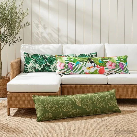 vidaXL HOUTEN Pudebetræk 2 stk. Bladdesign 40 x 145 cm