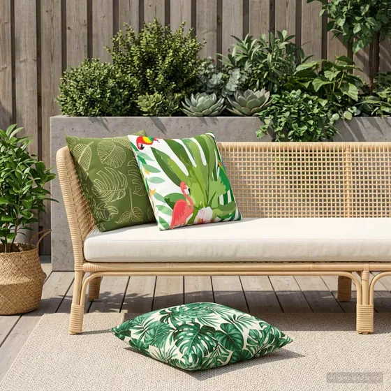 vidaXL Pudebetræk HEERLEN Bladdesign 60x60 cm - 6 stk.