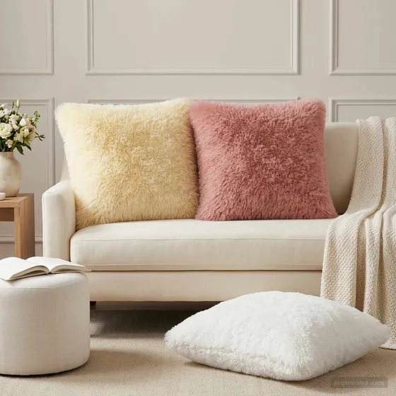 vidaXL HEERLEN Pudebetræk 6 stk. Cremefarvet 55x55 cm PV Fleece