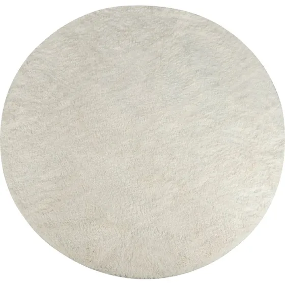 Rundt ryatæppe Ø160 cm – Hvid, skridsikker (Nordstrand)