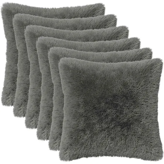 vidaXL HEERLEN Pudebetræk 6 stk. Lysegrå 45x45 cm PV Fleece