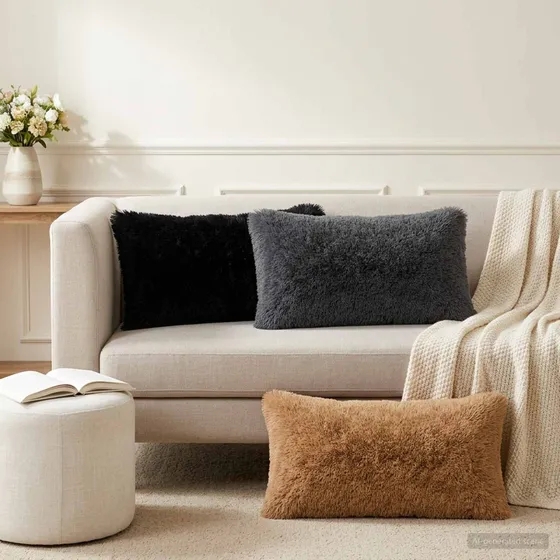 vidaXL HEERLEN Pudebetræk 12 stk. Gråbrun 40 x 80 cm PV Fleece