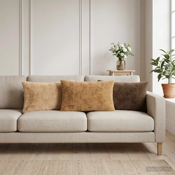 vidaXL HEERLEN Pudebetræk 2 stk. - Gråbrun Faux Kaninpels 40x60 cm