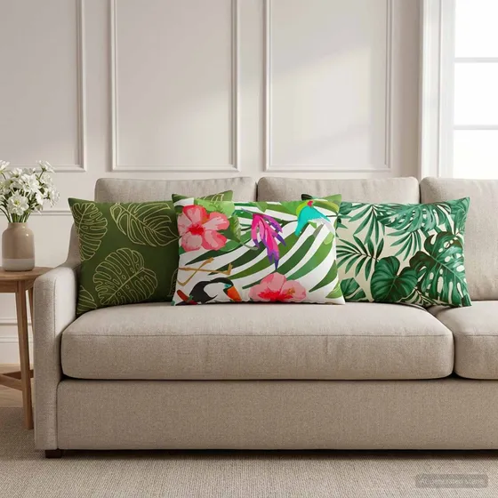 vidaXL HEERLEN Pudebetræk 2 stk. Bladdesign 40x60 cm Polyester