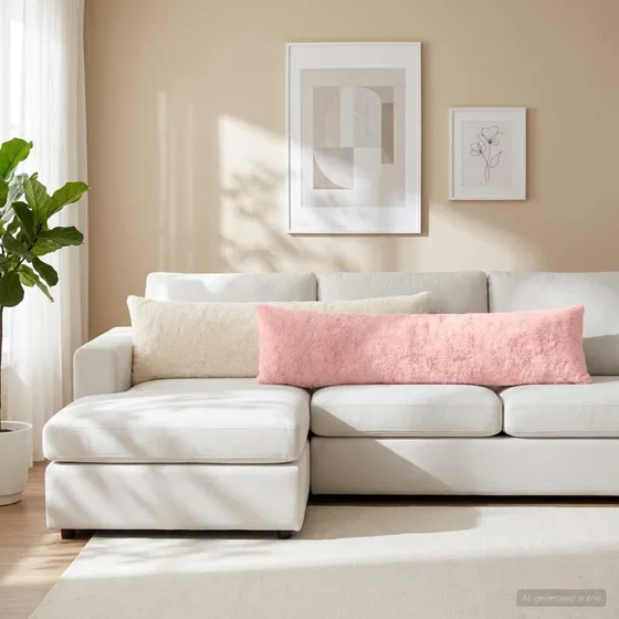 vidaXL HEERLEN Pudebetræk 2 stk. Hvid Faux Kaninpels 40x145 cm