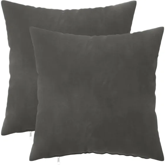 vidaXL HEERLEN Pudebetræk 2 stk. Mørkegrå Fløjl 40x40 cm